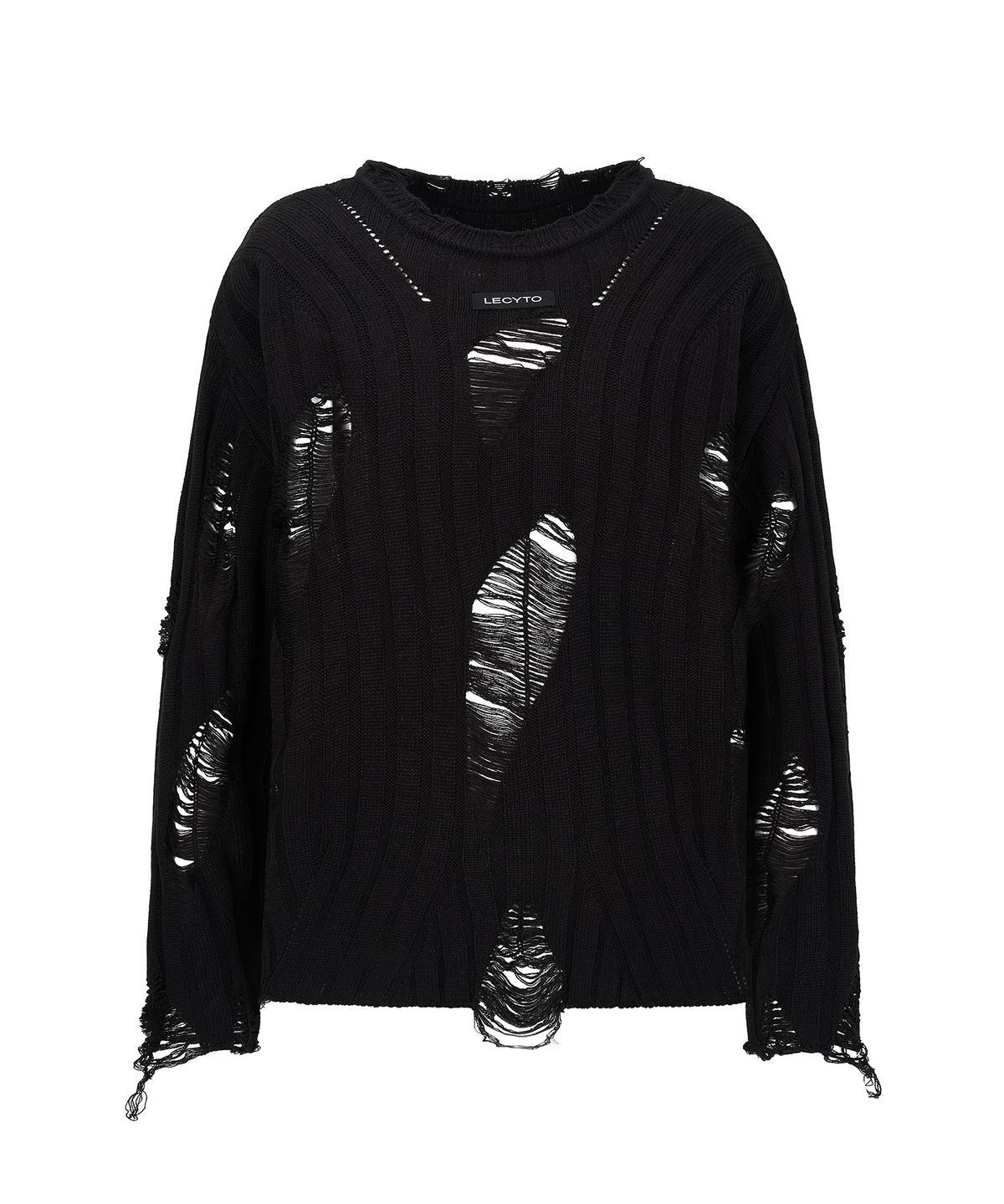 레씨토(LECYTO) Anarchy Crew Neck Knit_[Black]