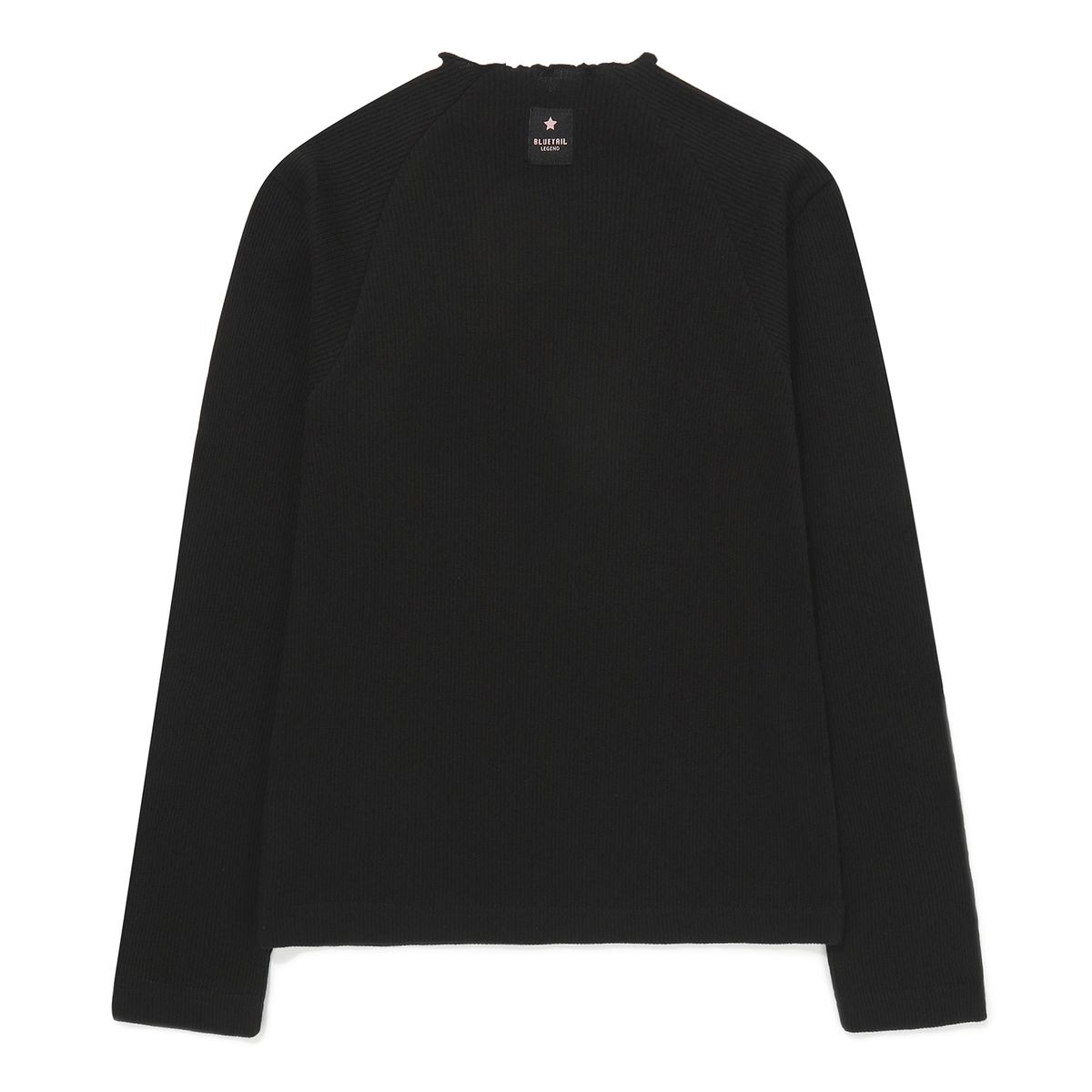 블루테일(BLUETAIL) AZI4TS02BK 프릴 블랙 골지 티셔츠