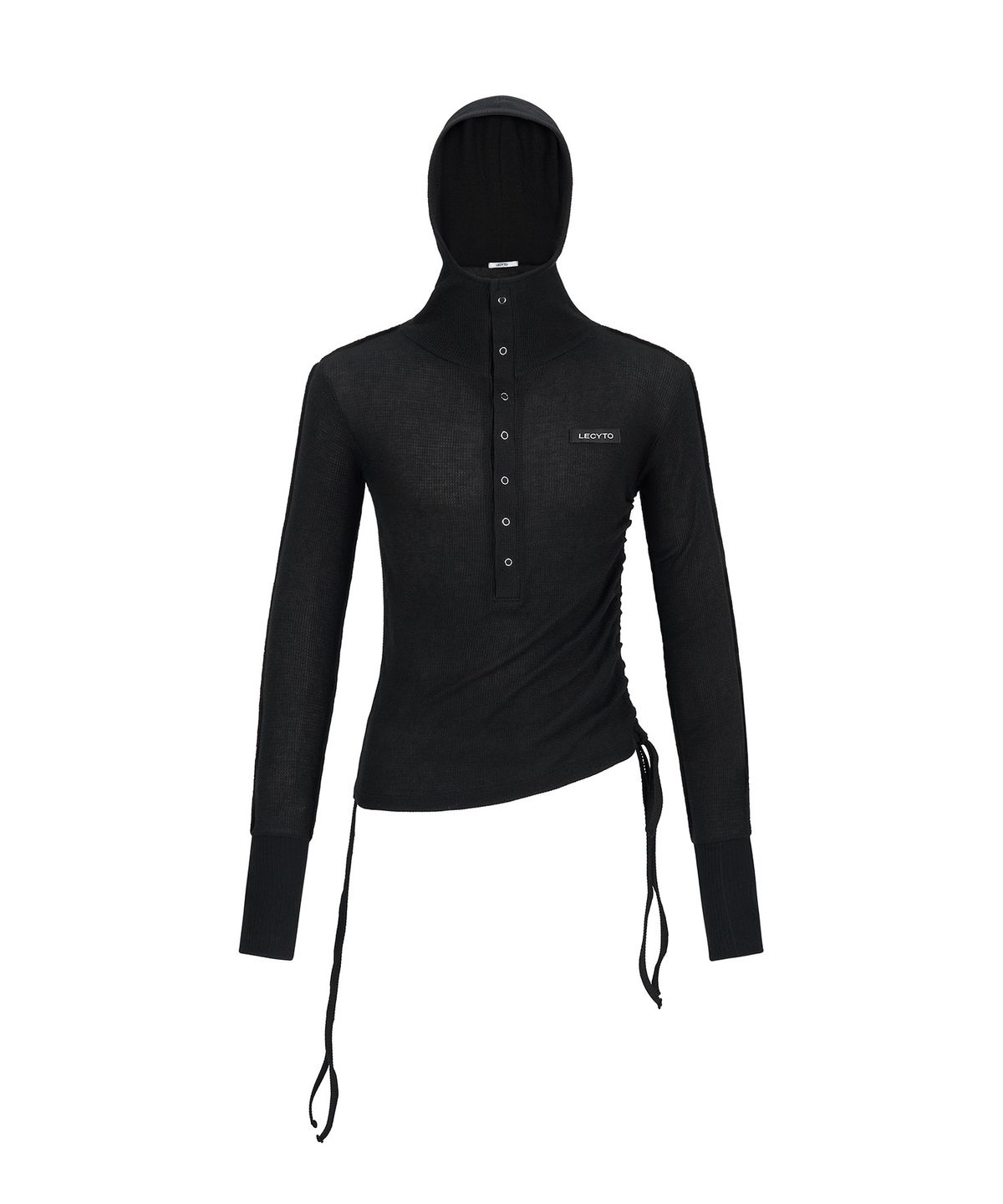 레씨토(LECYTO) String Slim Hooded T-shirt_[Black]