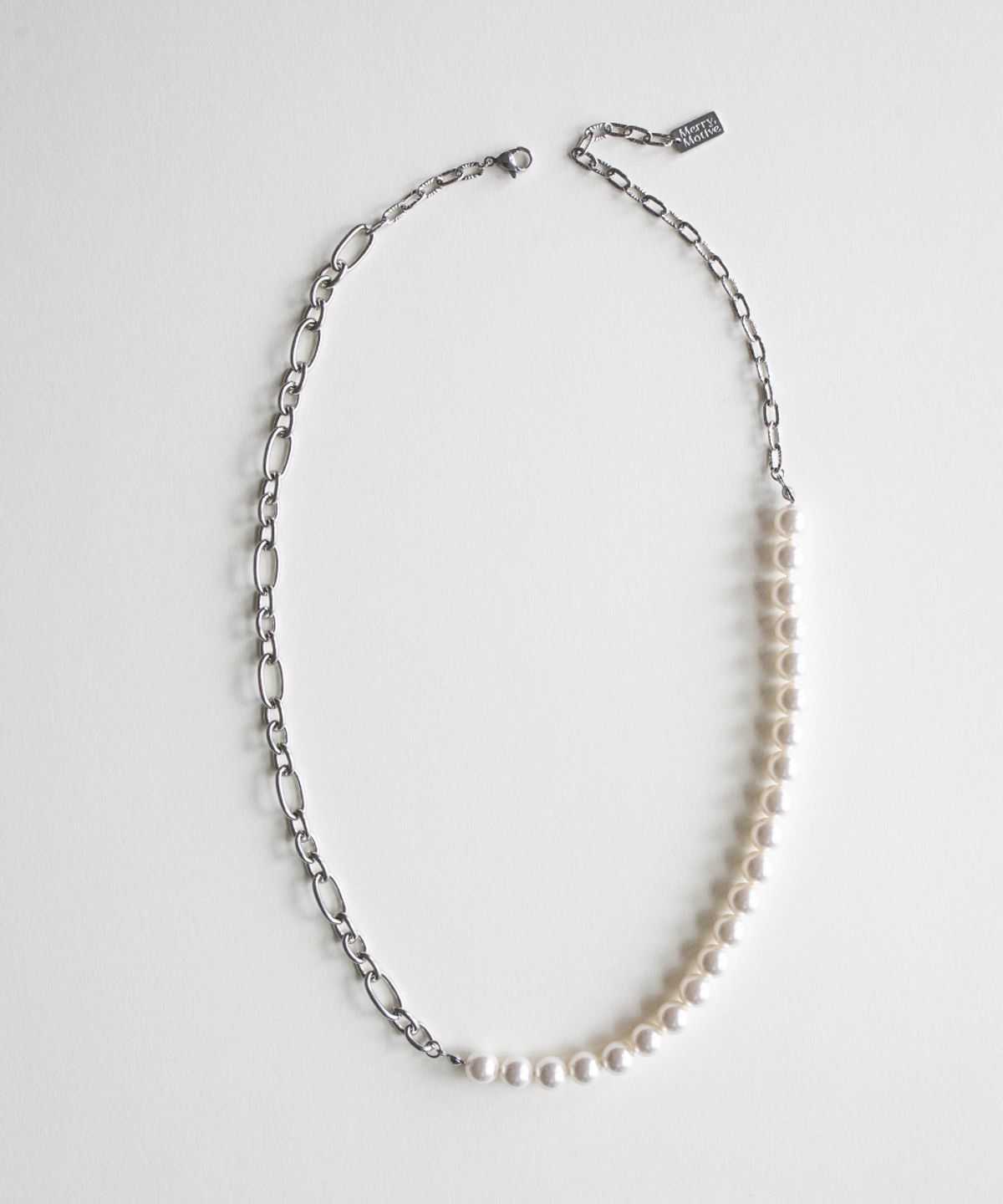 메리모티브(MERRYMOTIVE) Pearl point linked chain necklace