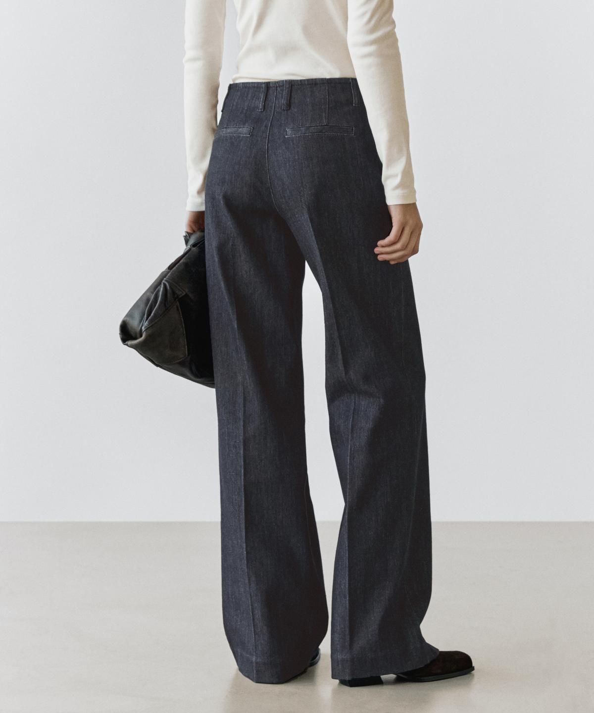 마시모두띠(MASSIMO DUTTI) 미드라이즈 와이드 레그 진