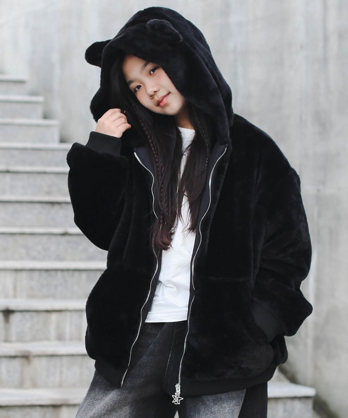 티미유(TMIU) 냥냥이 후드퍼 점퍼