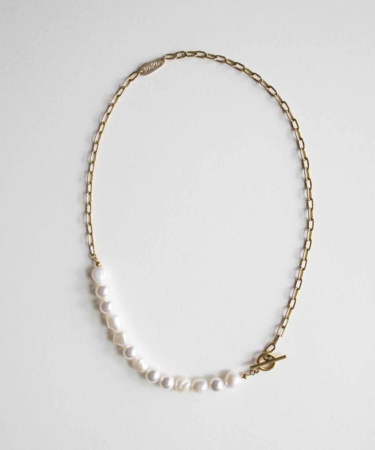 메리모티브(MERRYMOTIVE) Mix pearl and gold chain necklace