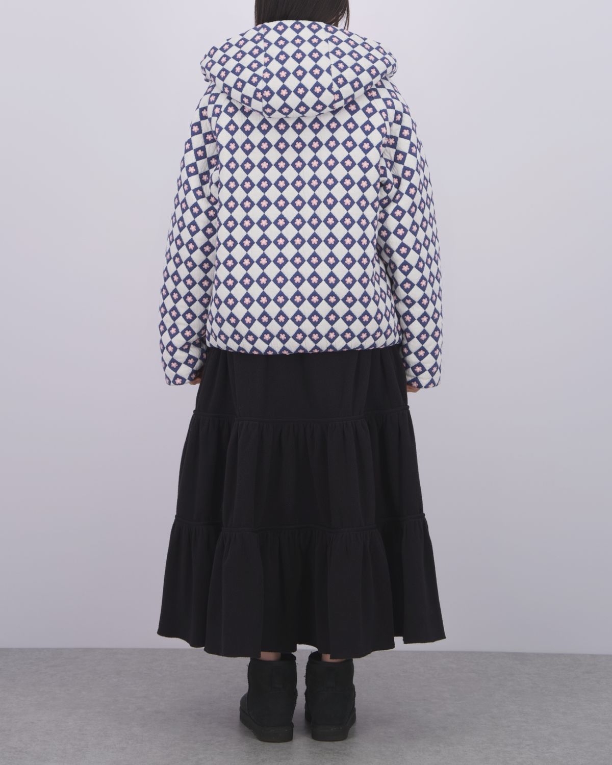 로액슈얼(LO AXUAL) FLEECE LOOSE POCKET TIERD SKIRT_BLACK