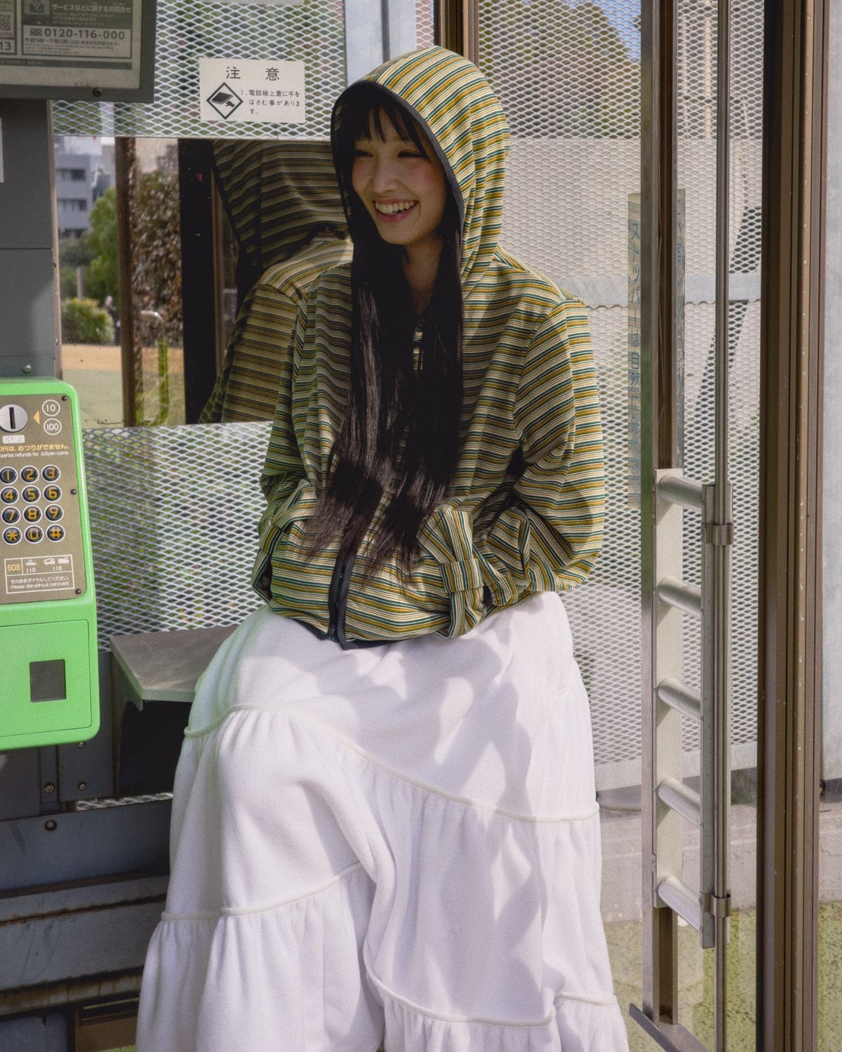 로액슈얼(LO AXUAL) FLEECE LOOSE POCKET TIERD SKIRT_WHITE