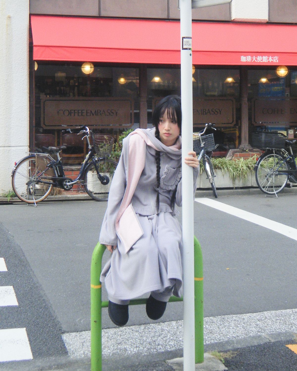 로액슈얼(LO AXUAL) FLEECE REVERSIBLE HOOD MUFFLER_MELANGE GREY