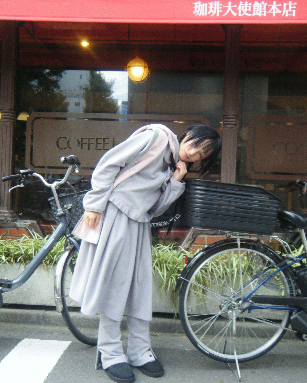 로액슈얼(LO AXUAL) FLEECE REVERSIBLE HOOD MUFFLER_MELANGE GREY