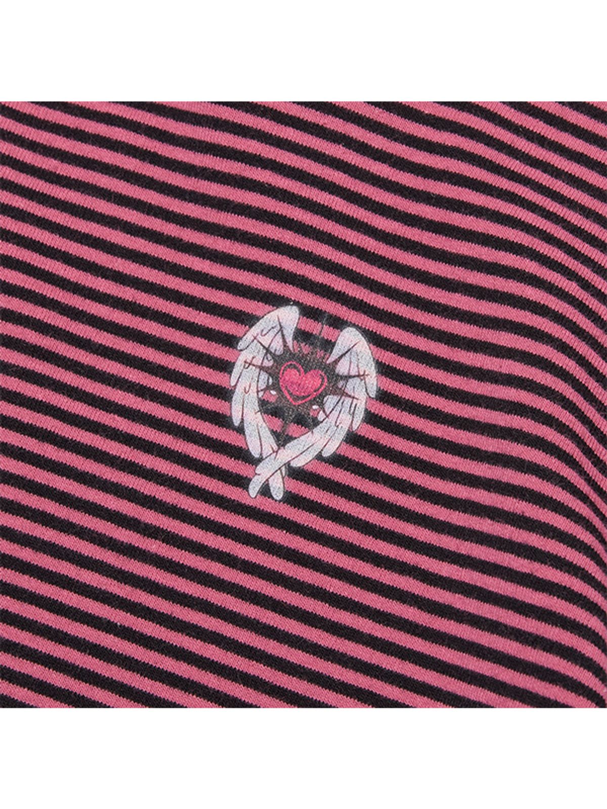 키르시(KIRSH) 키르시 X 피투 스트라이프 슬림핏 후디드 롱슬리브 [다크 핑크]