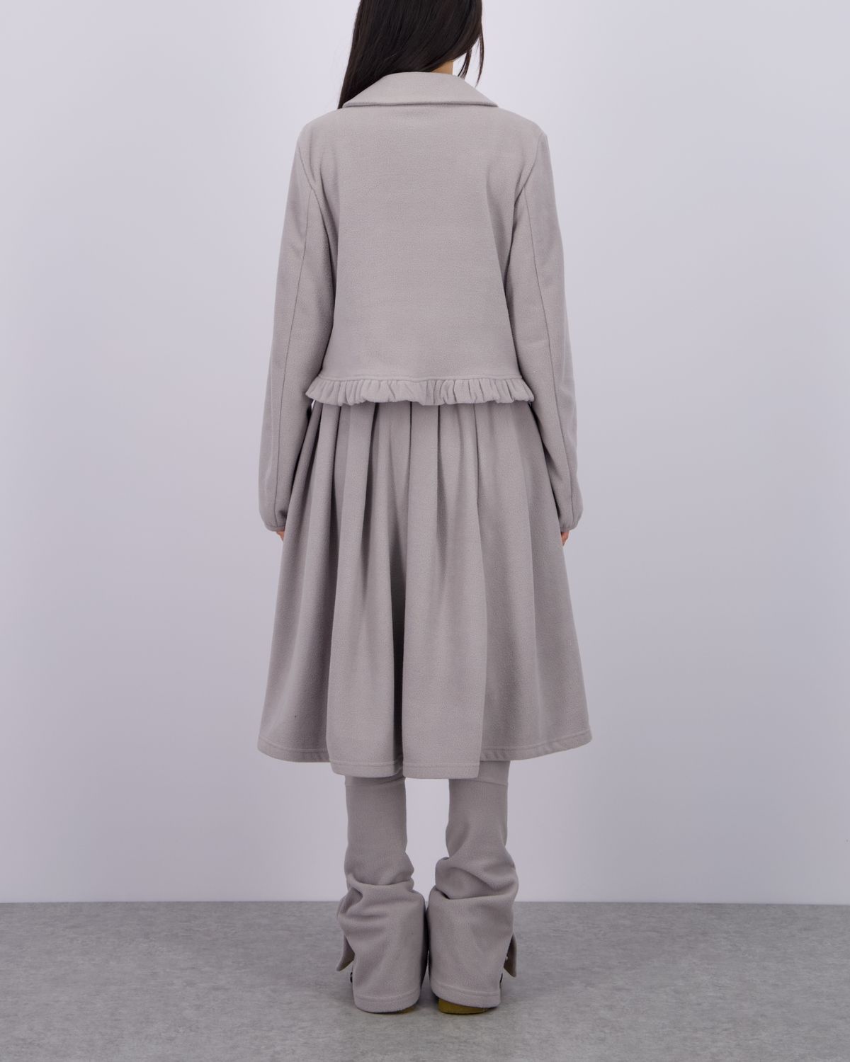 로액슈얼(LO AXUAL) FLEECE MIDI WARMER SKIRT_MELANGE GREY