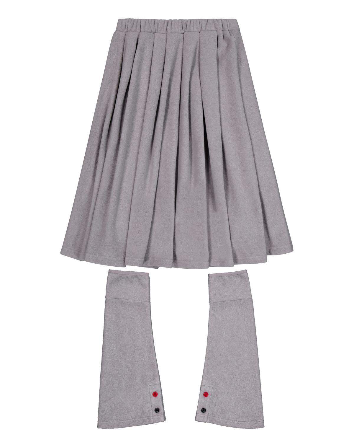 로액슈얼(LO AXUAL) FLEECE MIDI WARMER SKIRT_MELANGE GREY