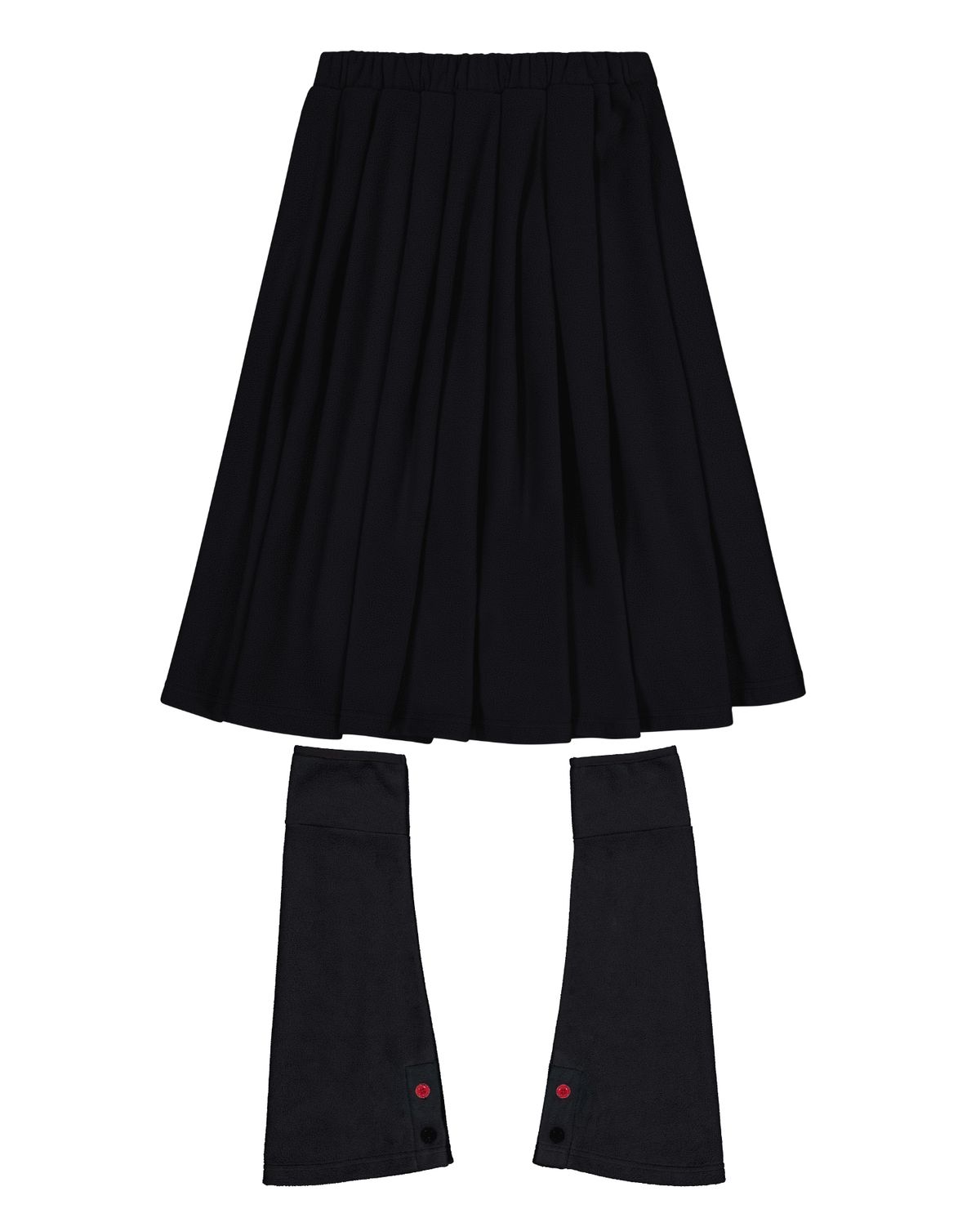 로액슈얼(LO AXUAL) FLEECE MIDI WARMER SKIRT_BLACK