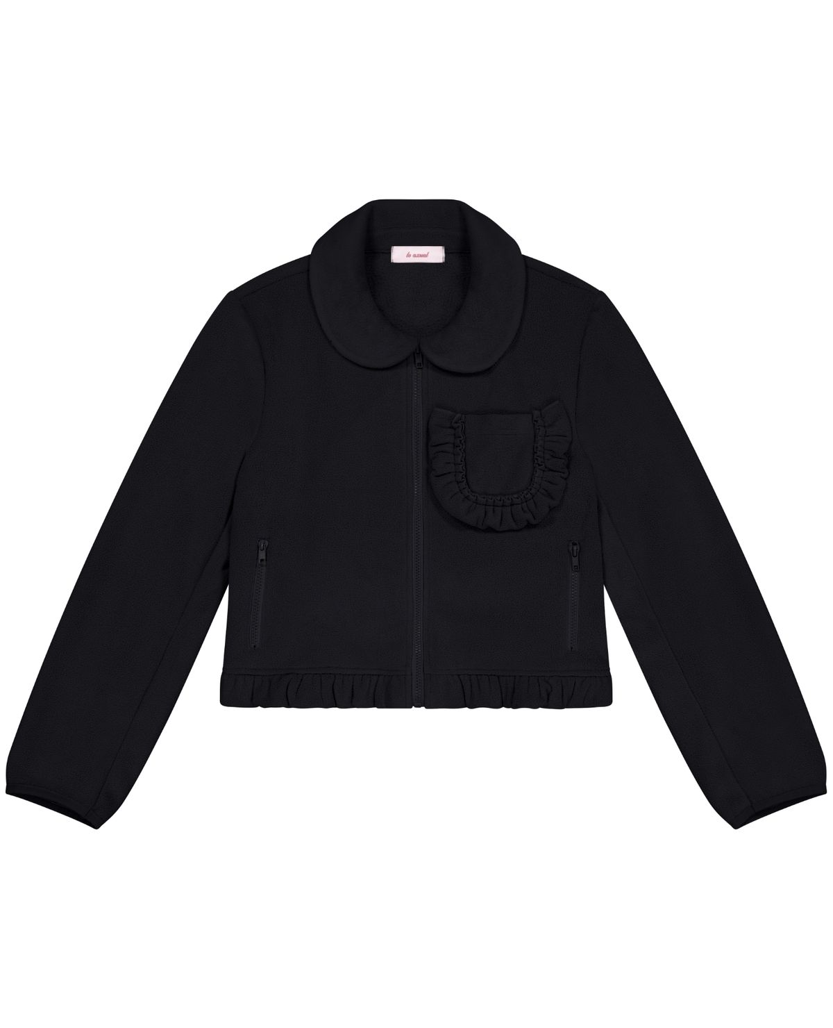 로액슈얼(LO AXUAL) FLEECE FRILL POCKET JACKET_BLACK
