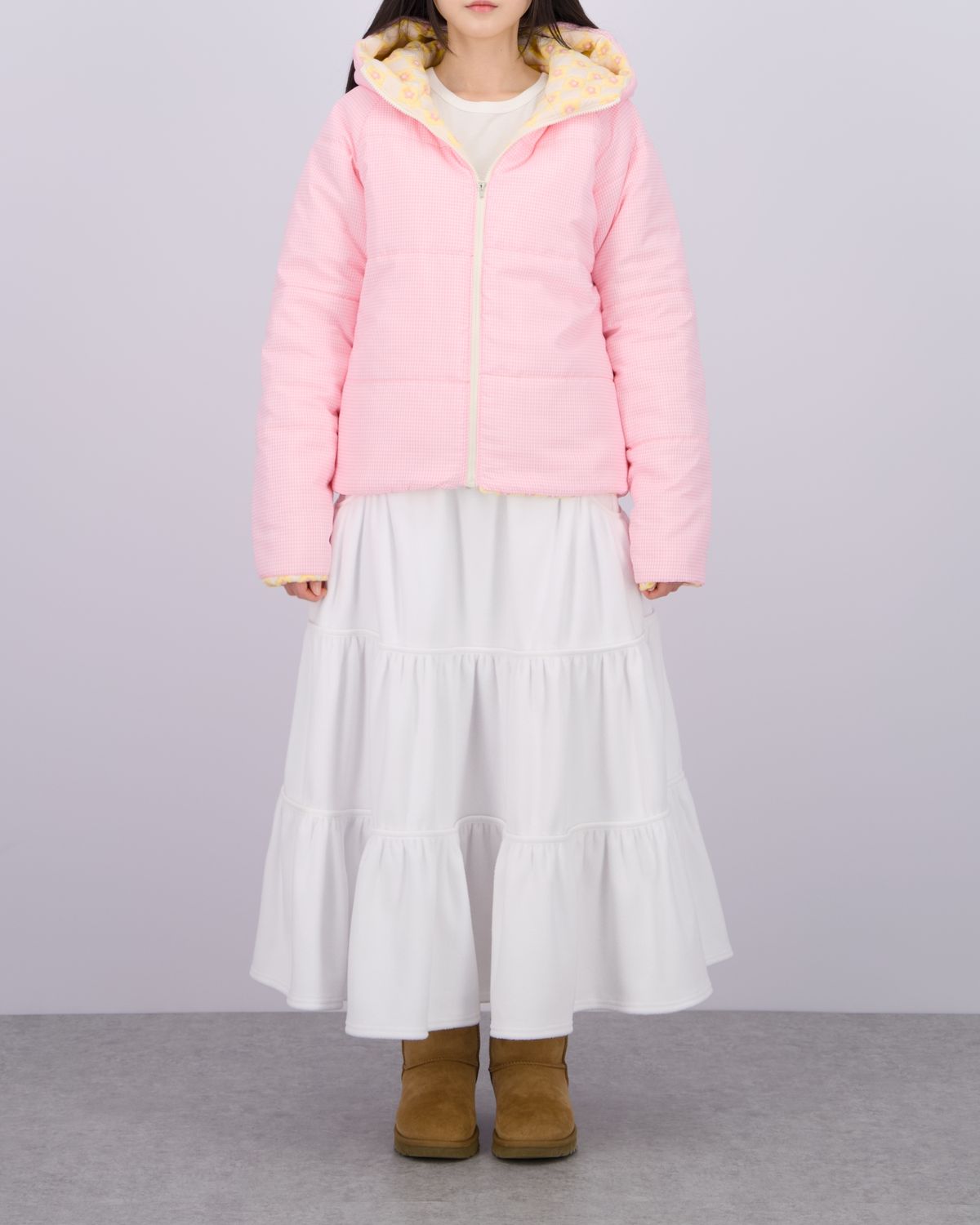 로액슈얼(LO AXUAL) REVERSIBLE HOOD PADDED JACKET_BABY YELLOW