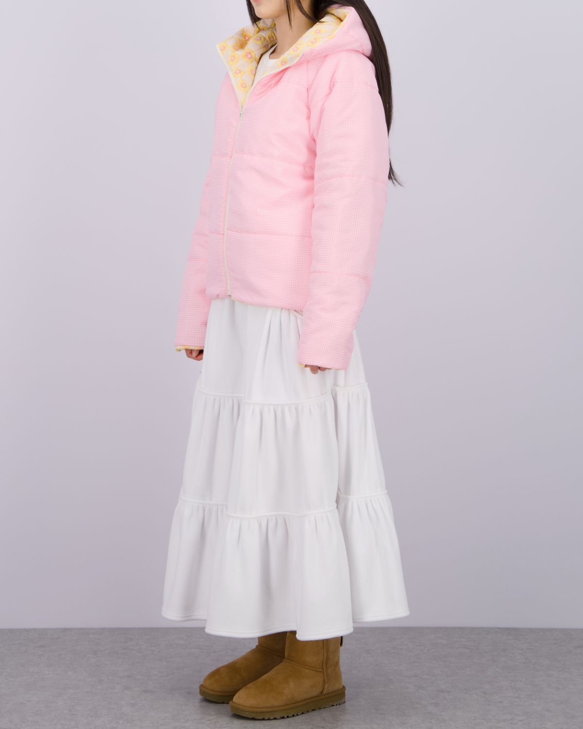 로액슈얼(LO AXUAL) REVERSIBLE HOOD PADDED JACKET_BABY YELLOW