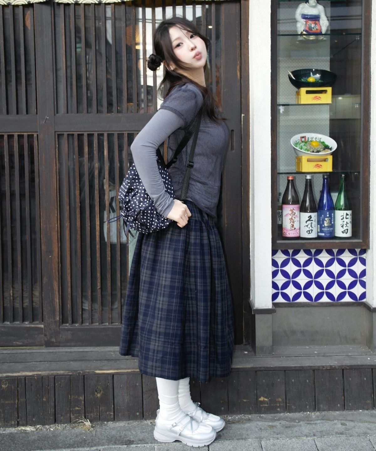 미쏘(MIXXO) 체크 미디 스커트_MIWWHG116C MIWWHG31QC MIWWHG50QC