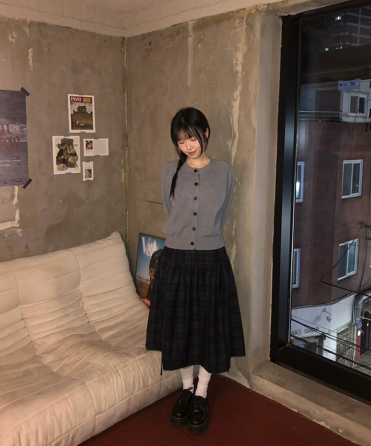 미쏘(MIXXO) 체크 미디 스커트_MIWWHG116C MIWWHG31QC MIWWHG50QC