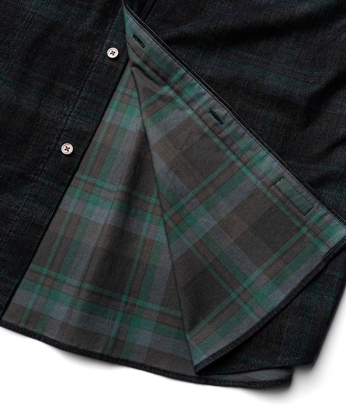 에든버러클럽(EDINBURGH CLUB) SEMI-OVER FIT CHECK CORDUROY SHIRT [GREEN]