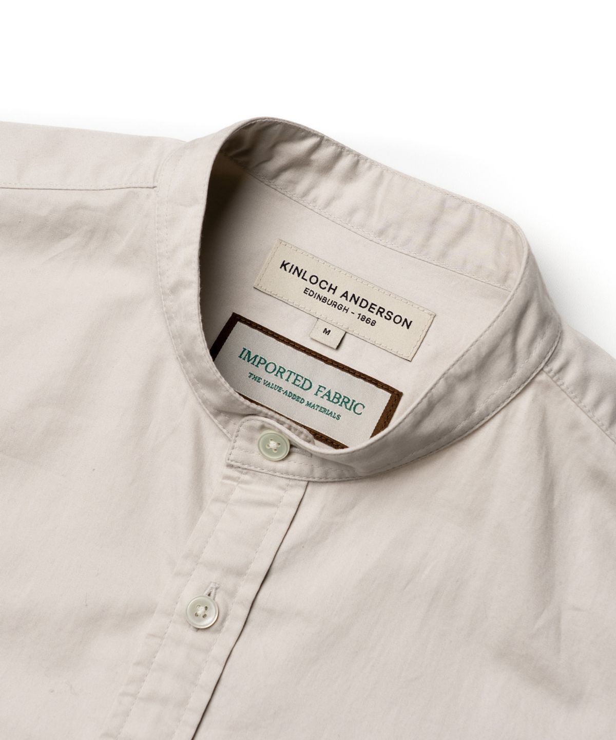 에든버러클럽(EDINBURGH CLUB) OVER FIT CHINA COLLAR COTTON TWILL SHIRT [BEIGE]