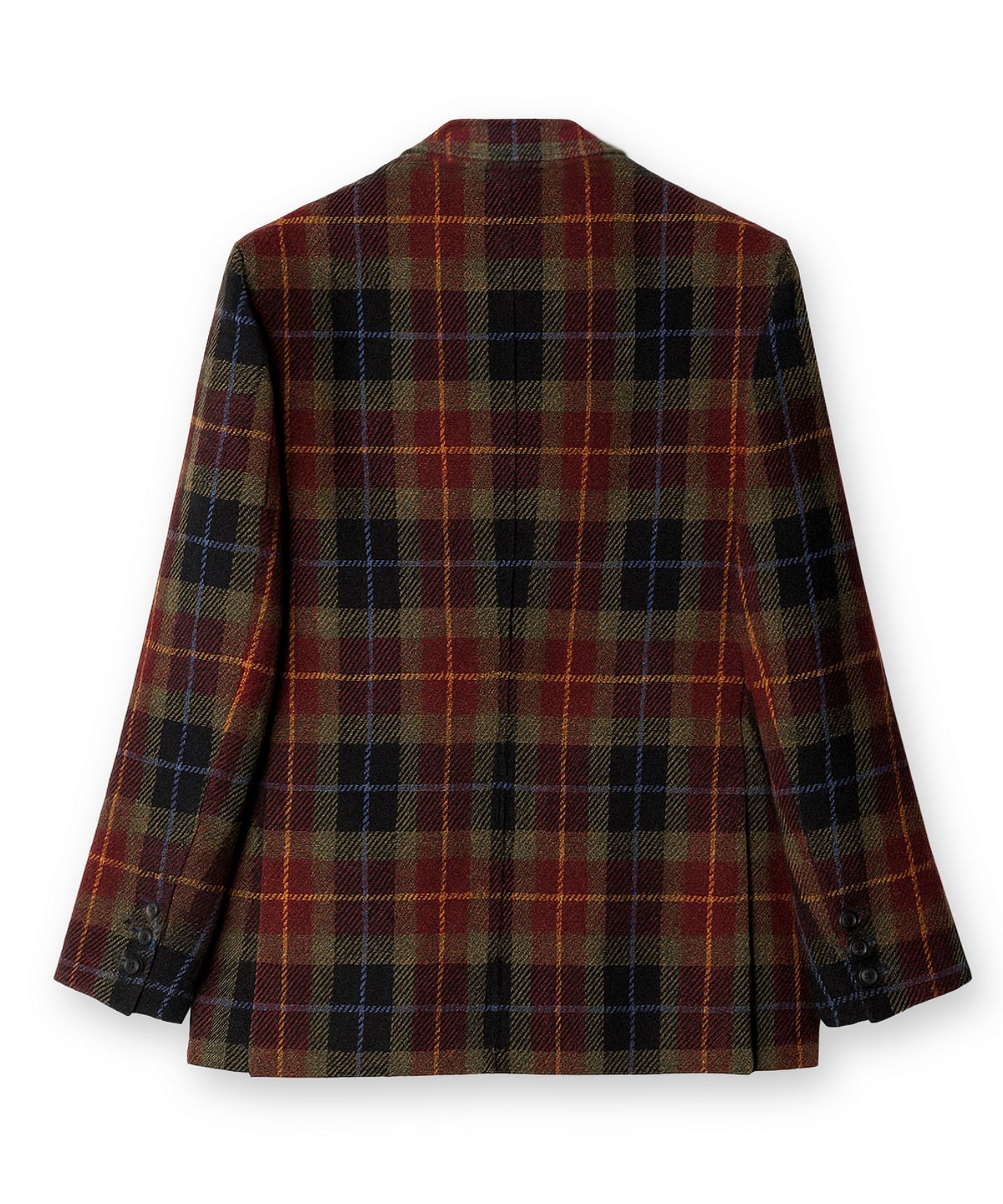 에든버러클럽(EDINBURGH CLUB) HARRIS TWEED CHECKED 3 BUTTON JACKET [WINE]