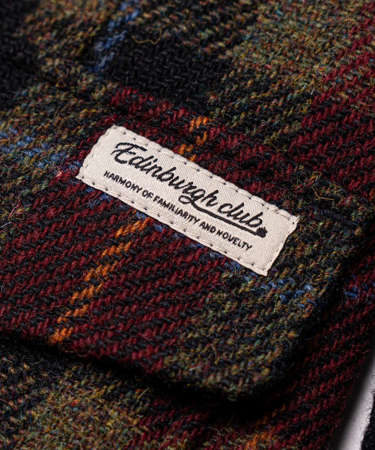 에든버러클럽(EDINBURGH CLUB) HARRIS TWEED CHECKED 3 BUTTON JACKET [WINE]