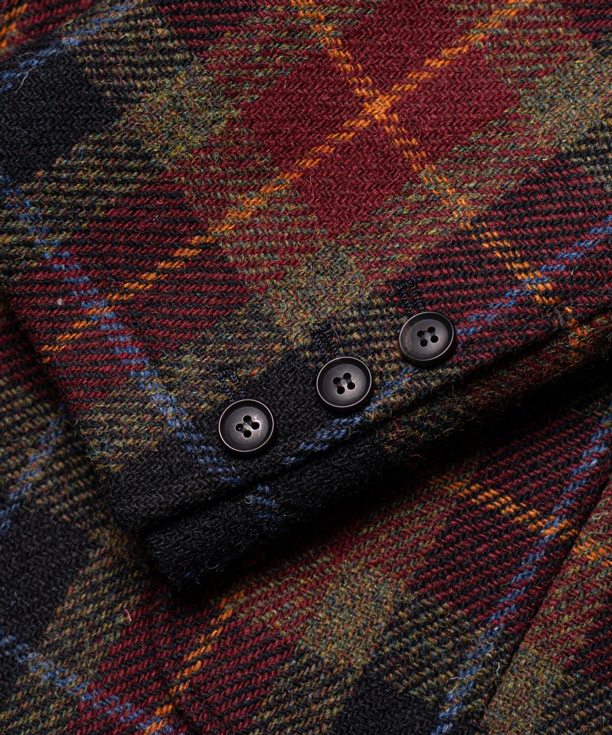 에든버러클럽(EDINBURGH CLUB) HARRIS TWEED CHECKED 3 BUTTON JACKET [WINE]