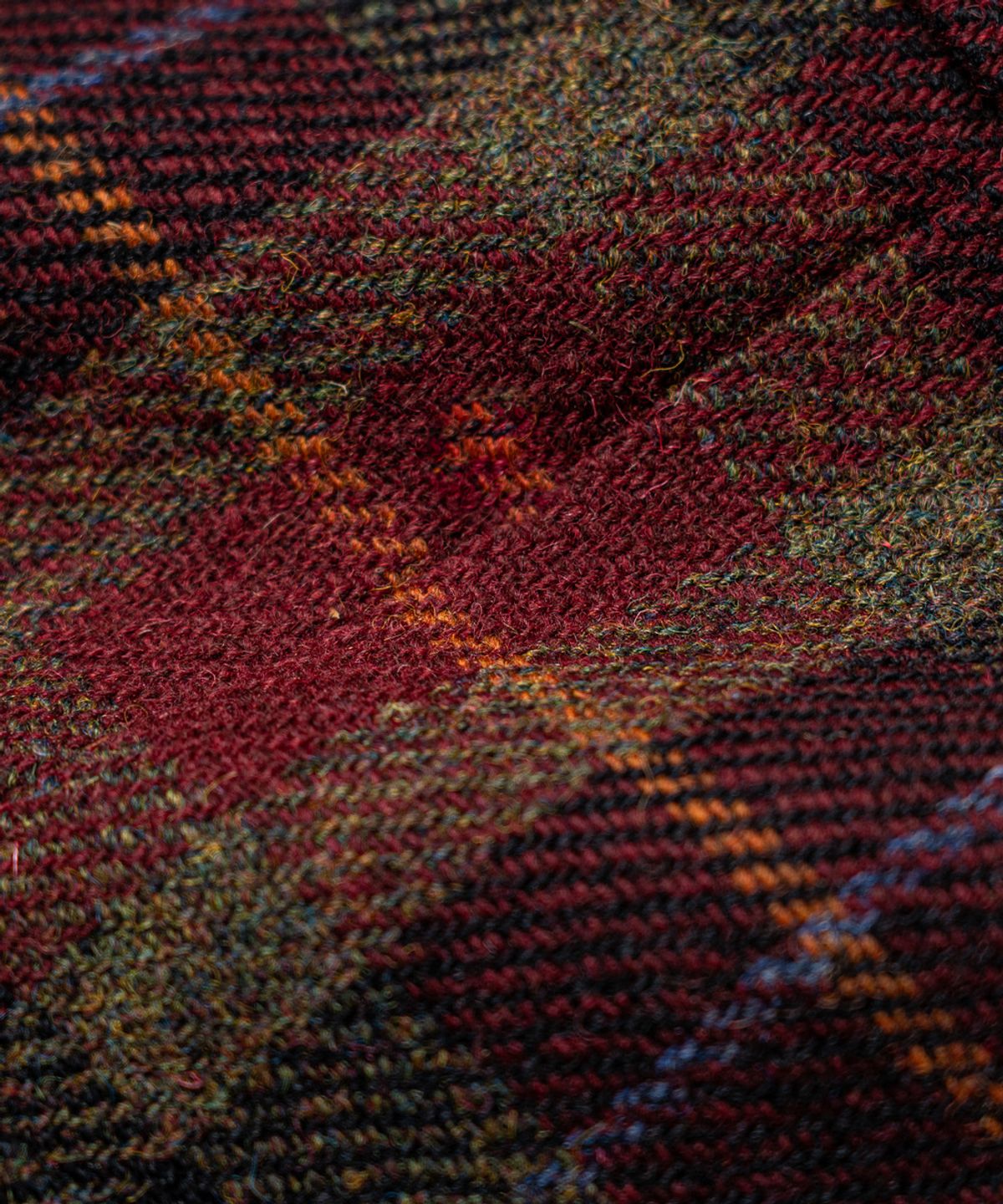 에든버러클럽(EDINBURGH CLUB) HARRIS TWEED CHECKED 3 BUTTON JACKET [WINE]