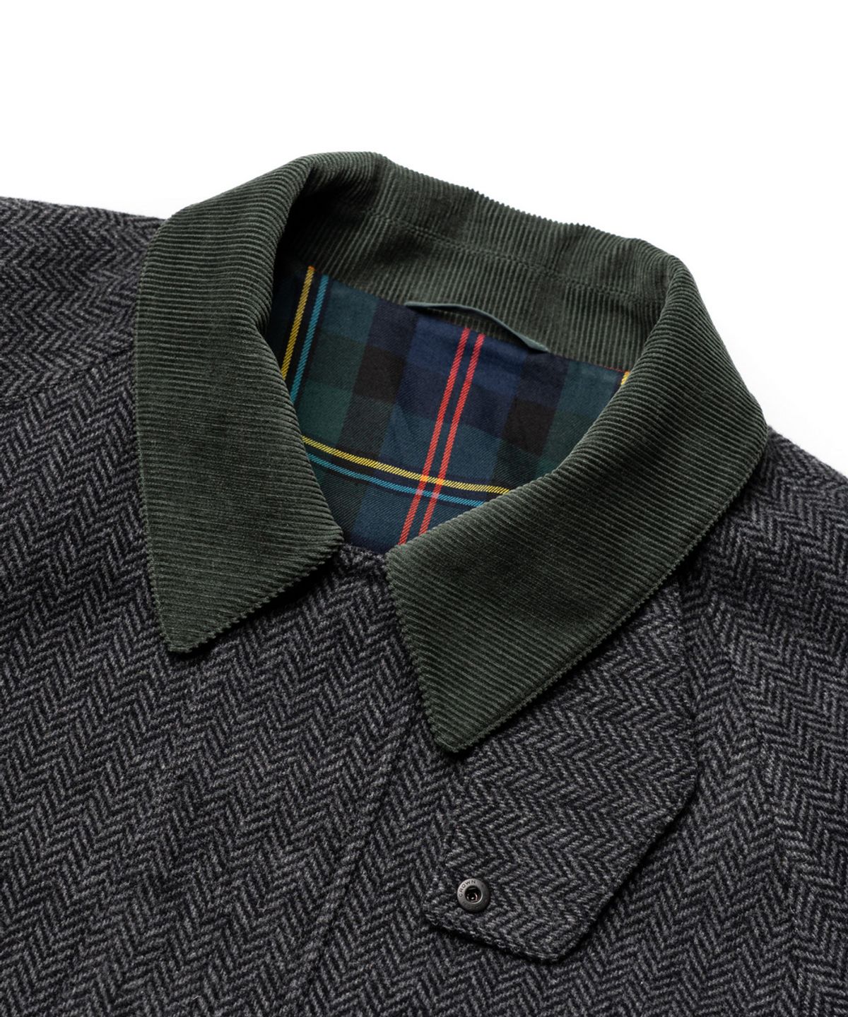 에든버러클럽(EDINBURGH CLUB) WOOL BLENDED HERRINGBONE MID HUNTING JACKET [C/GREY]