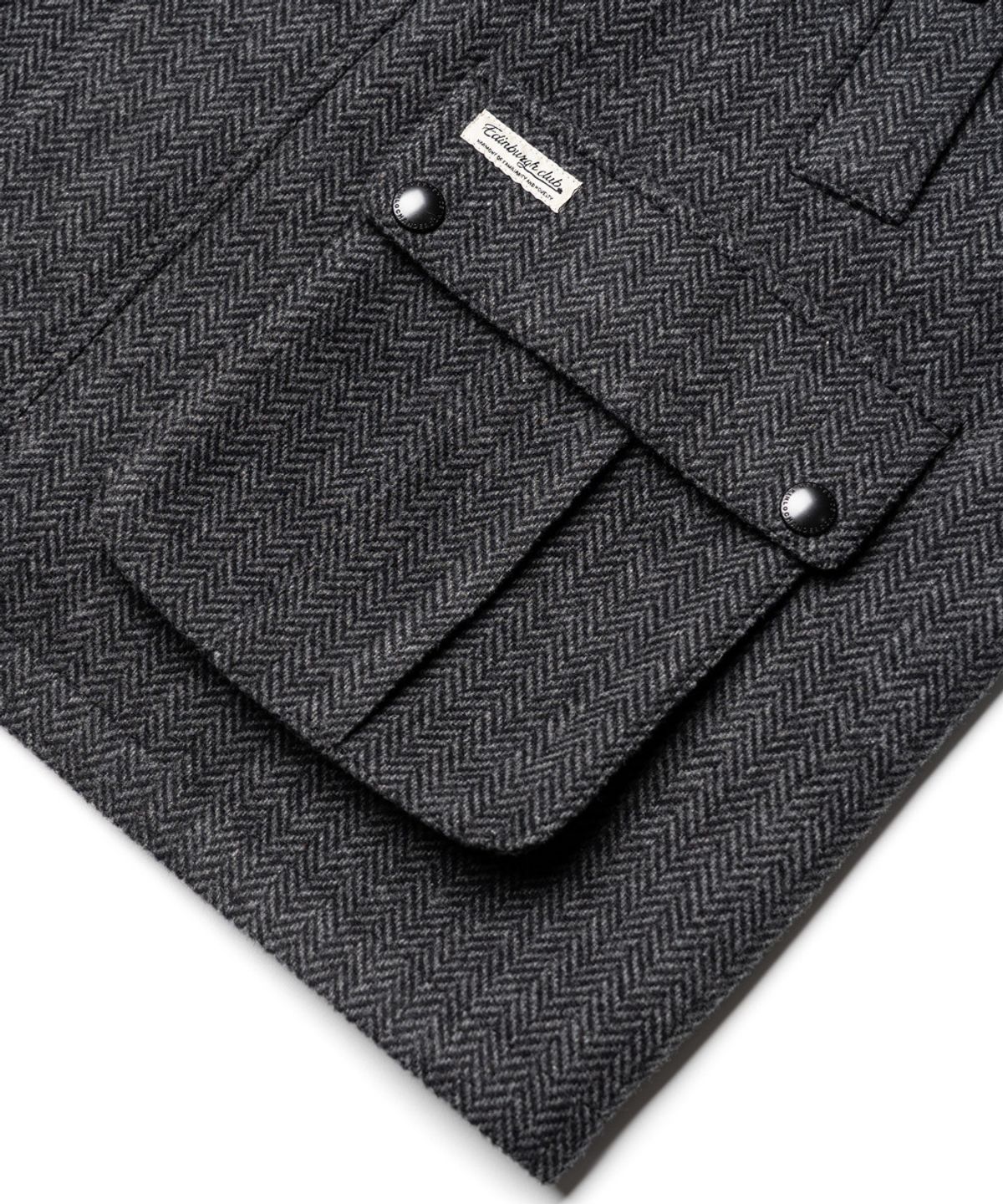 에든버러클럽(EDINBURGH CLUB) WOOL BLENDED HERRINGBONE MID HUNTING JACKET [C/GREY]