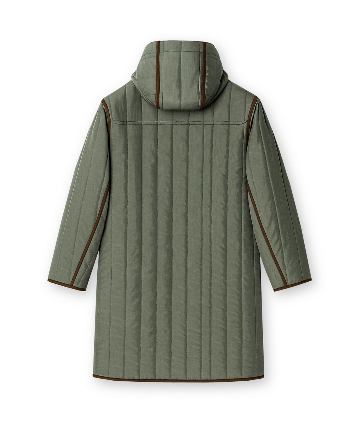 에든버러클럽(EDINBURGH CLUB) RIPSTOP HOODED VERTICAL QUILTED LONG JUMPER [L/KHAKI]