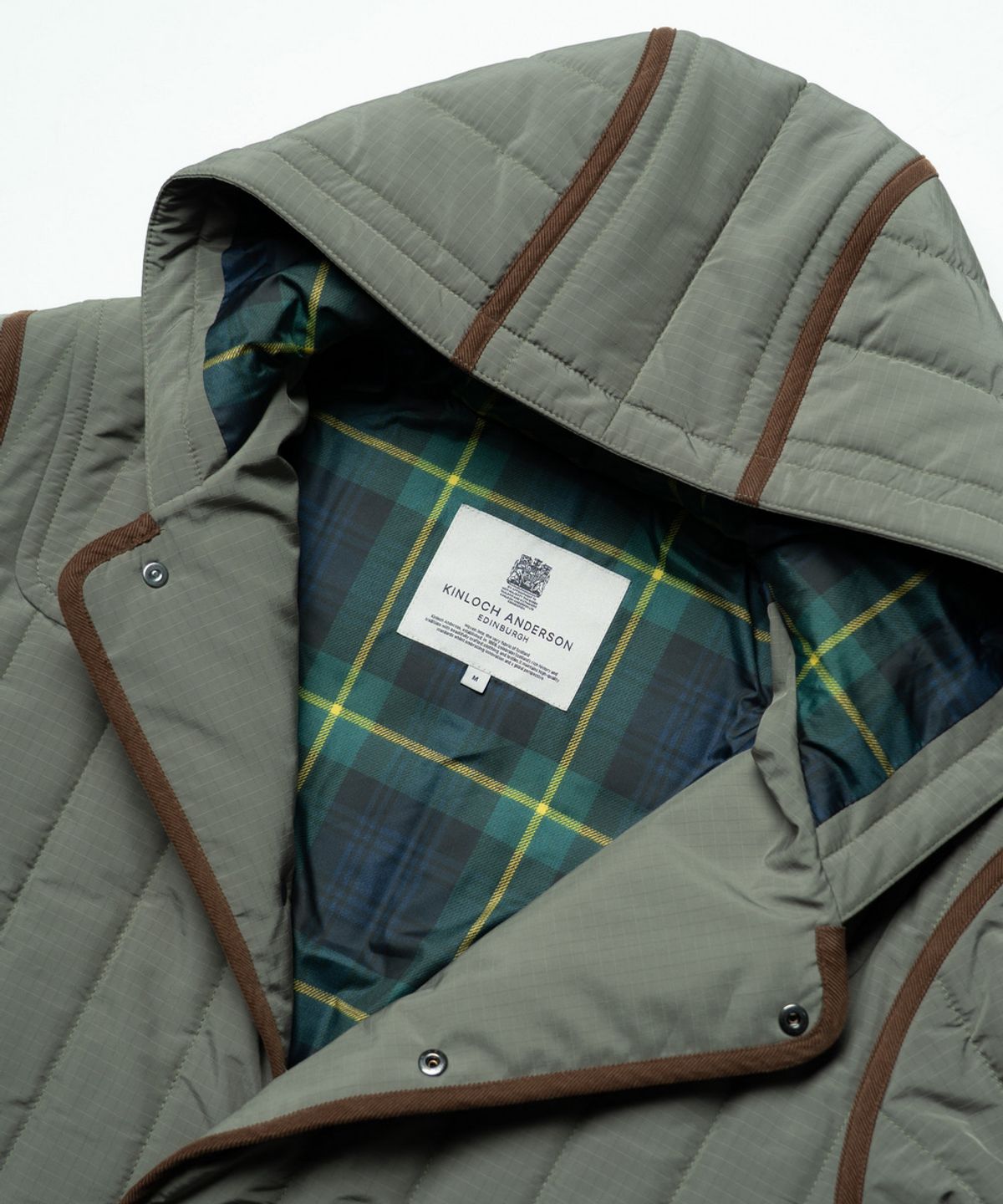 에든버러클럽(EDINBURGH CLUB) RIPSTOP HOODED VERTICAL QUILTED LONG JUMPER [L/KHAKI]