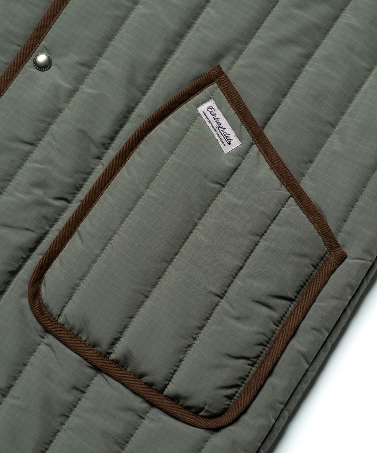 에든버러클럽(EDINBURGH CLUB) RIPSTOP HOODED VERTICAL QUILTED LONG JUMPER [L/KHAKI]