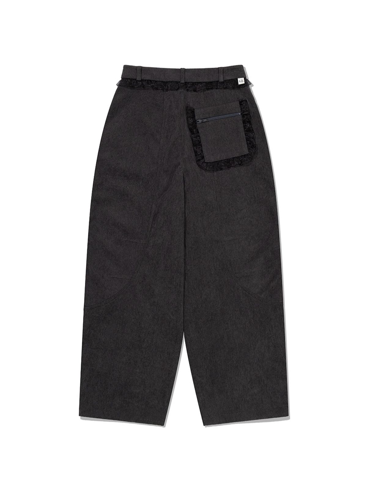 어글리쉐도우(UGLYSHADOW) 레이스 코듀로이 팬츠(차콜)
