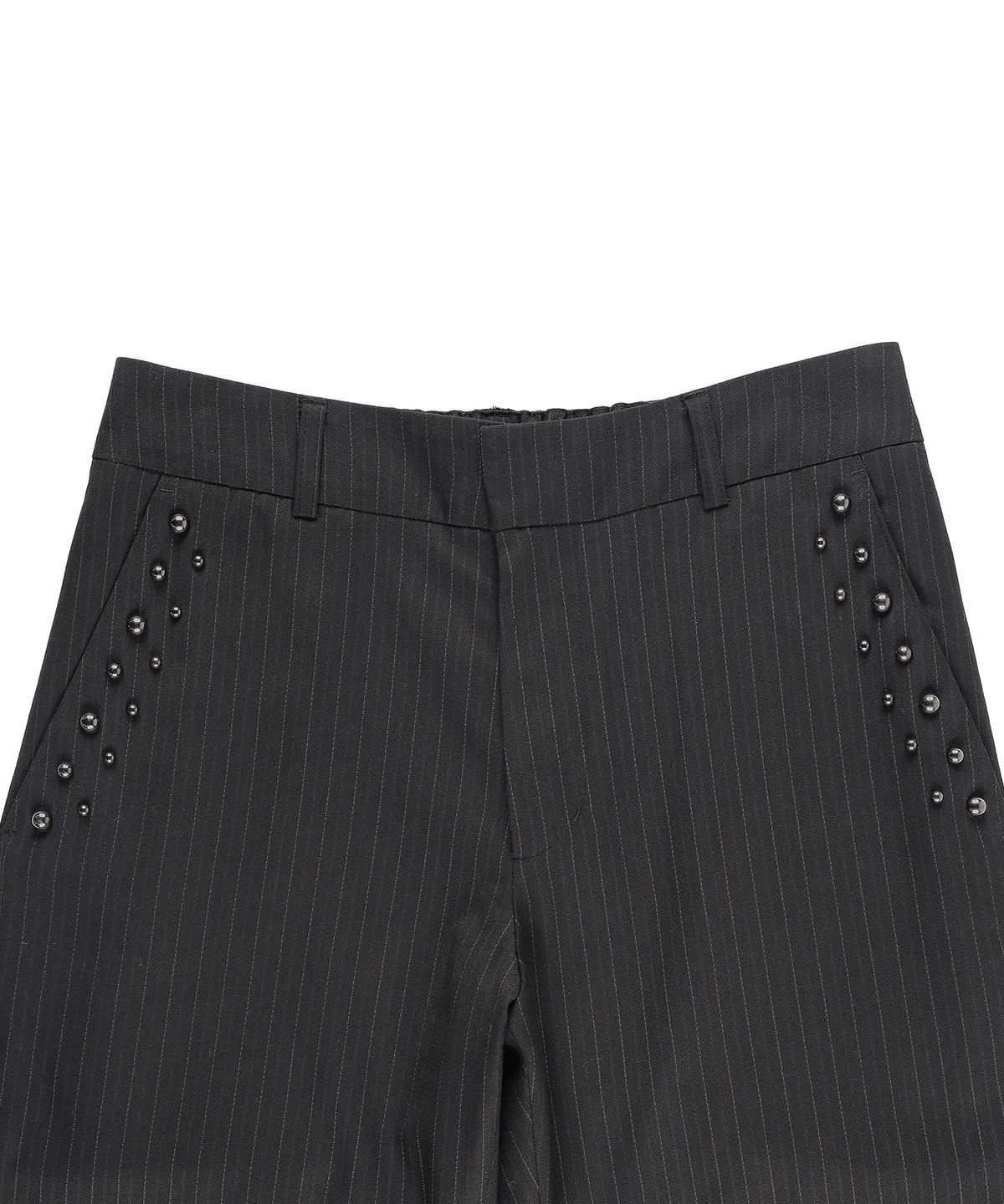 본바이한(BORNBYHAN) STUD STRIPE BOOTCUT TROUSERS BLACK
