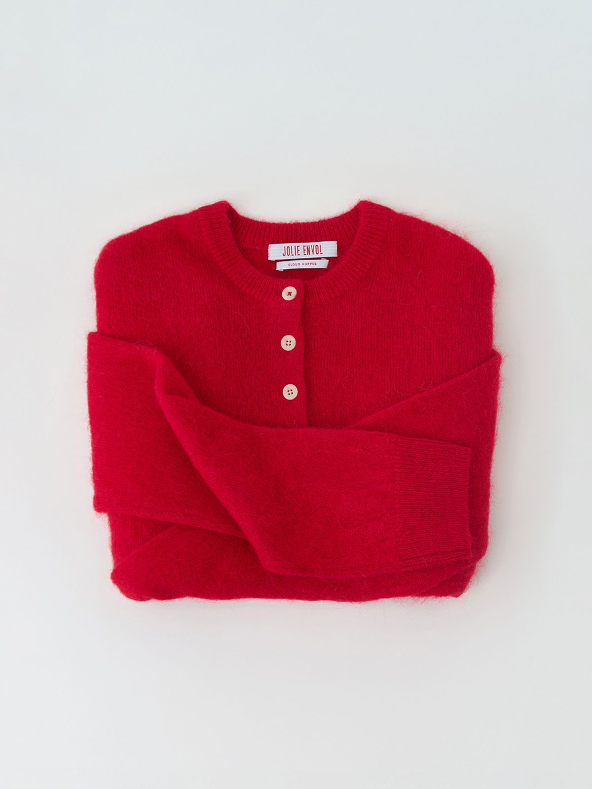 졸리앙볼(JOLIEENVOL) Alpaca Wool Henry Sweater - over fit (paris rouge)