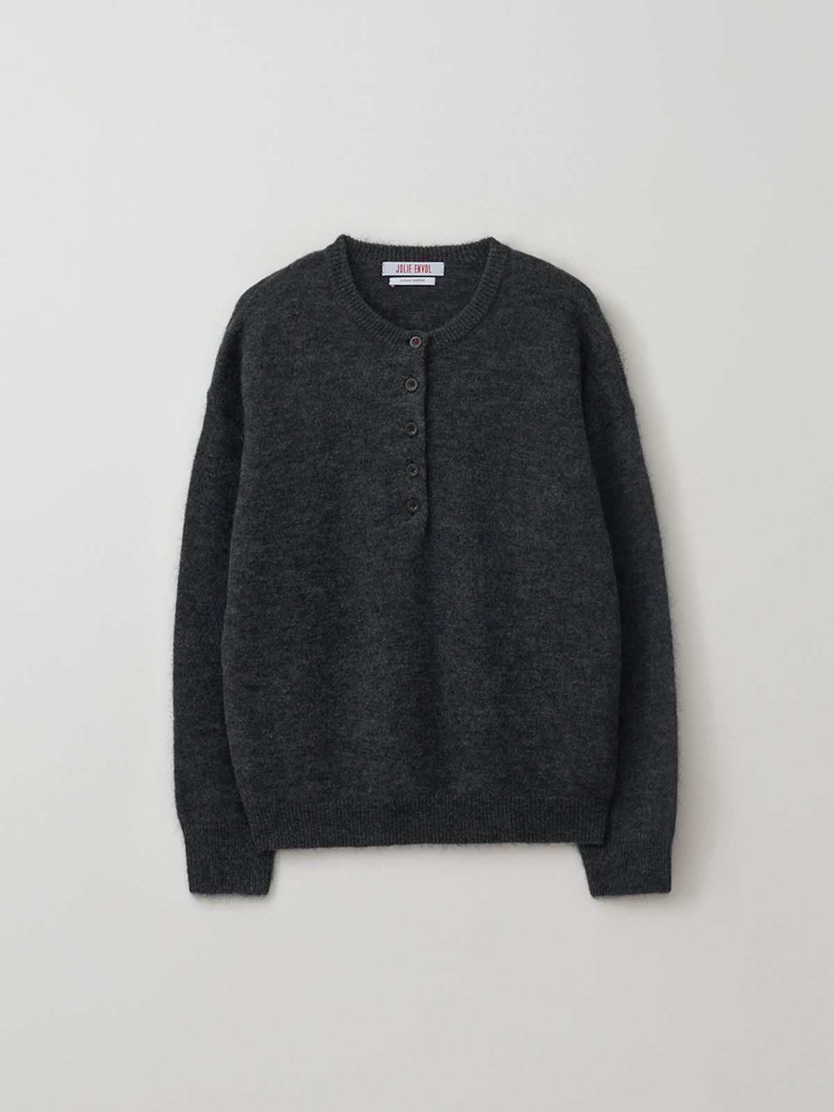 졸리앙볼(JOLIEENVOL) Alpaca Wool Henry Sweater - over fit (Gris Velours)