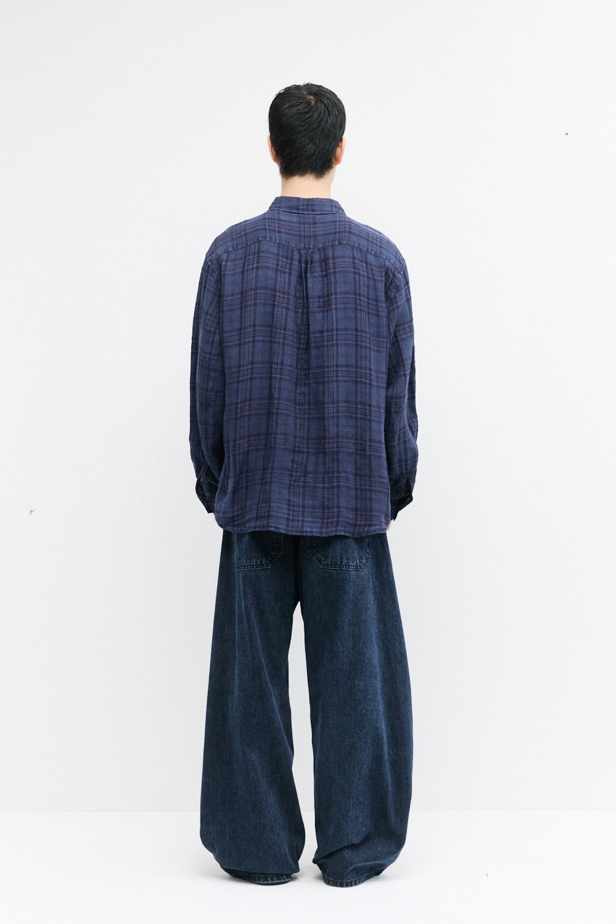 해칭룸(HATCHINGROOM) Wide Curve Jeans Dark Blue