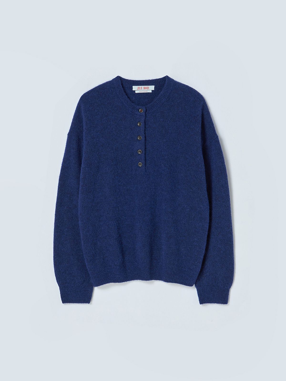 졸리앙볼(JOLIEENVOL) Alpaca Wool Henry Sweater - over fit (Indigo Bleu)