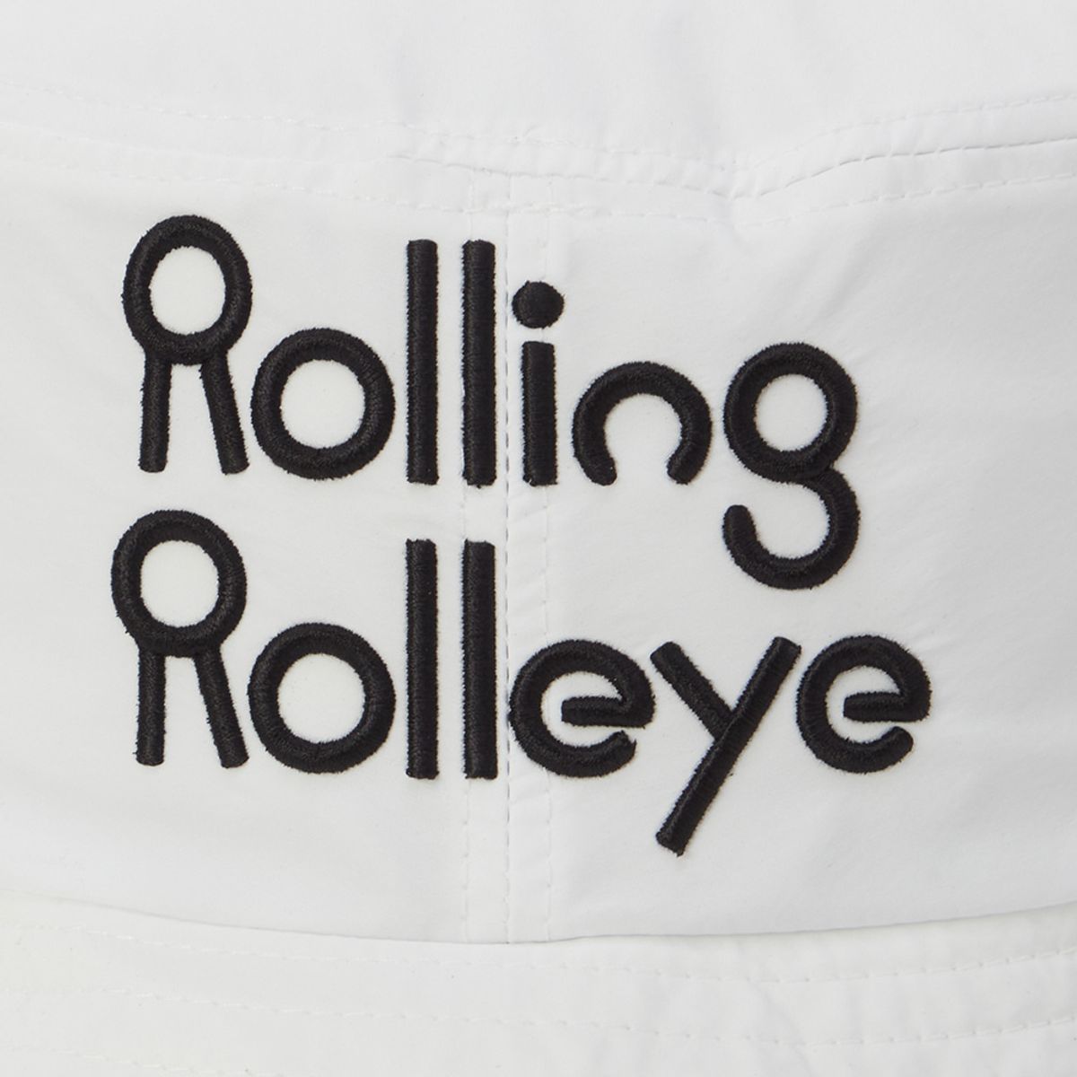 롤링롤라이(ROLLINGROLLEYE) 방수 버킷햇 화이트 빅폰트 브라운아이 Water-Resistant Bucket Hat White Big Font Brown Eye