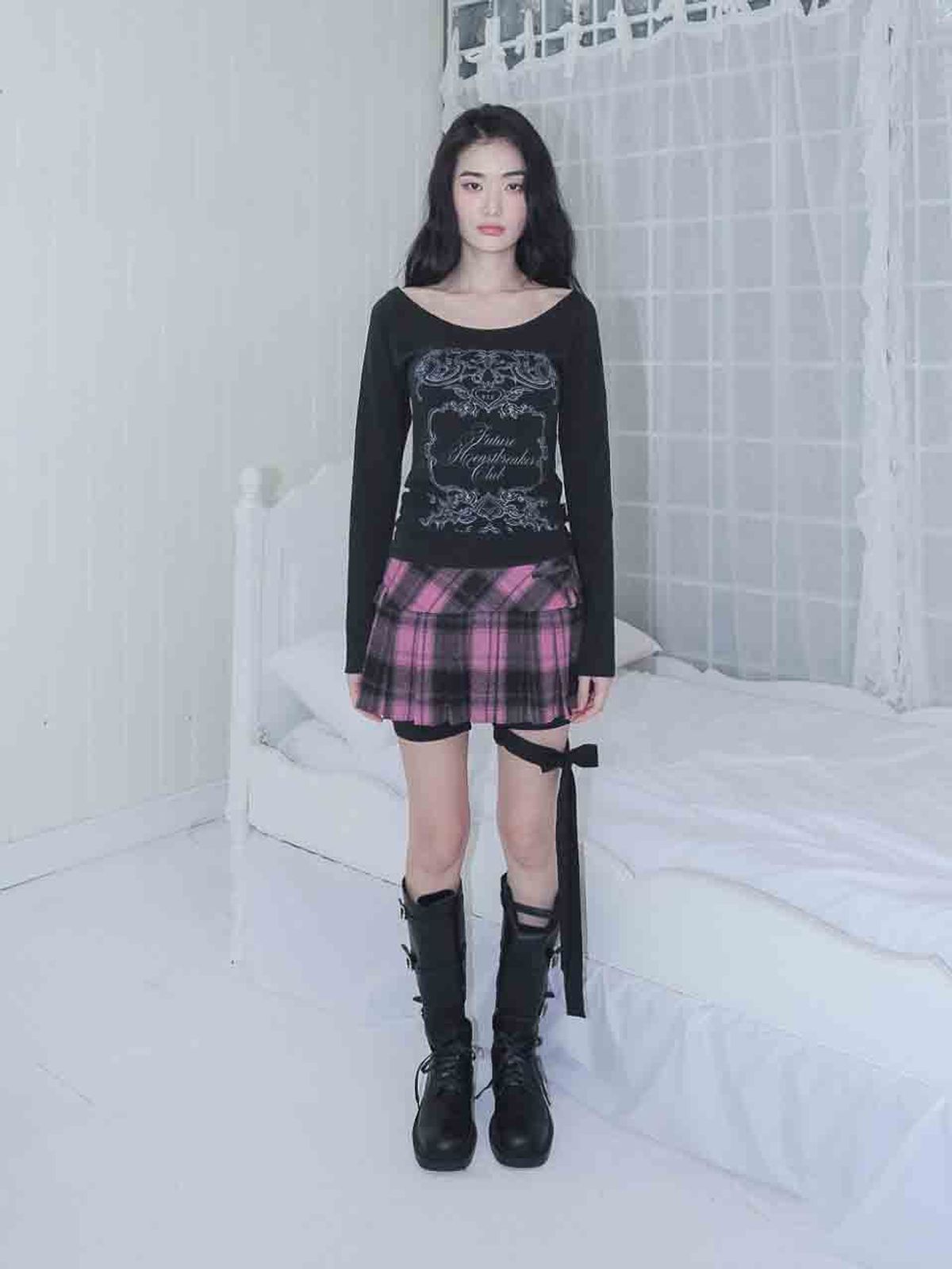 엘프엘프엘프 아카이브스(ELFELFELF ARCHIVES) 엑스 클럽 티셔츠 [블랙]