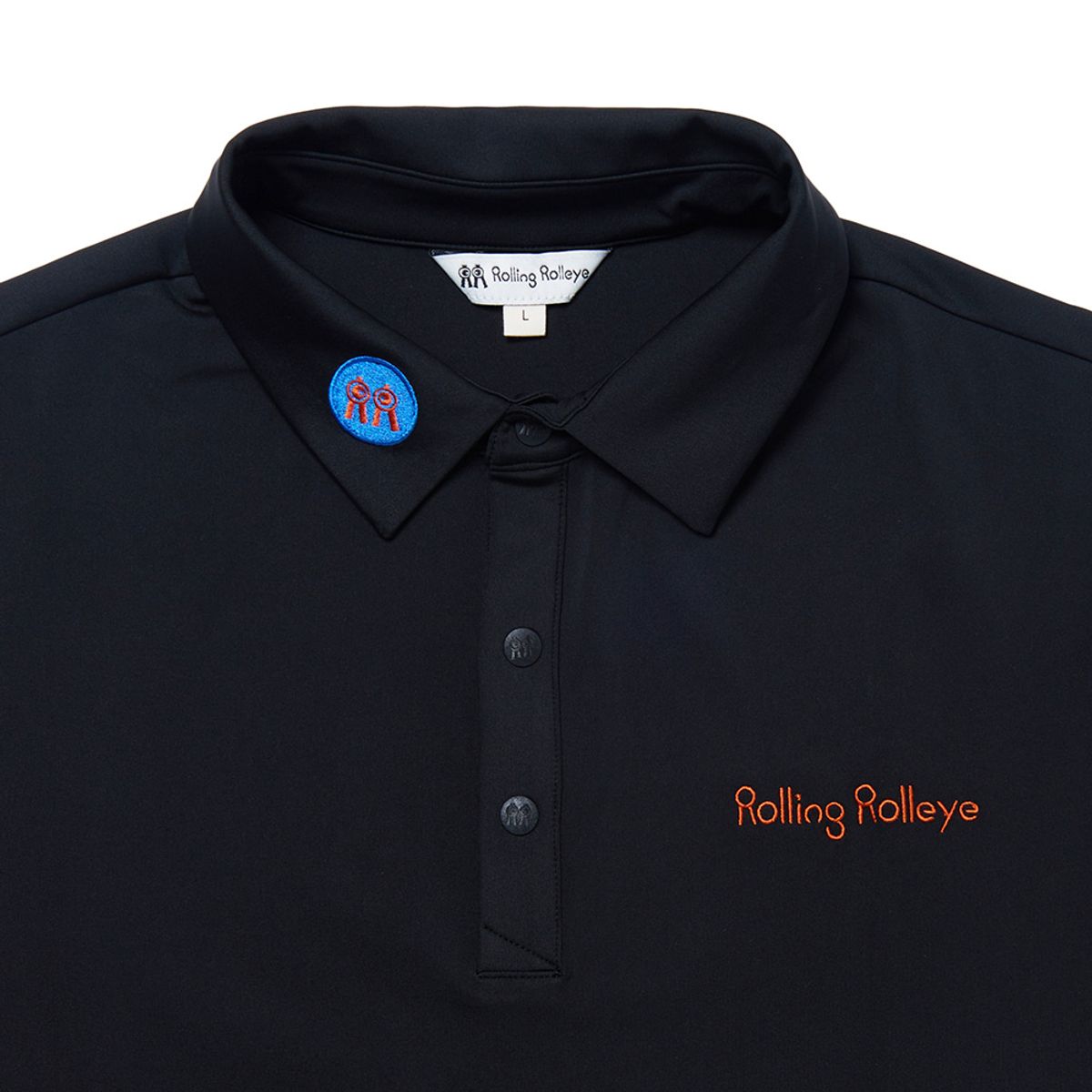 롤링롤라이(ROLLINGROLLEYE) 롤롤 W 포커스 카라티셔츠 블랙 Roll Roll W Focus Collar T-Shirt Black