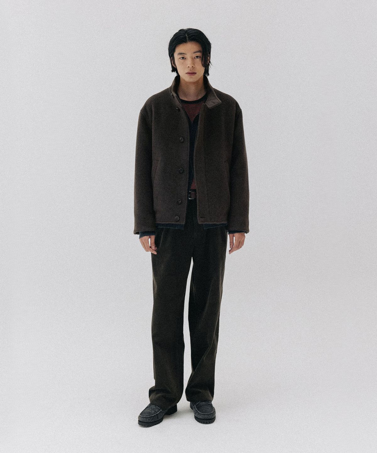 블랭크룸(BLANKROOM) 울 하이넥 블루종_MOCHA BROWN