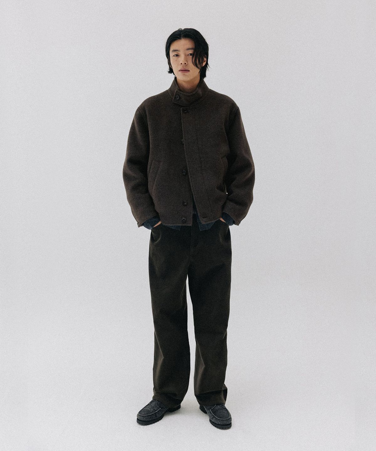 블랭크룸(BLANKROOM) 울 하이넥 블루종_MOCHA BROWN