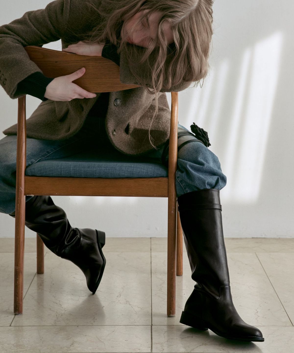 스퍼(SPUR) Cecil belted Minimal Long Boots 롱 부츠 4CM -VA9072 (2color)