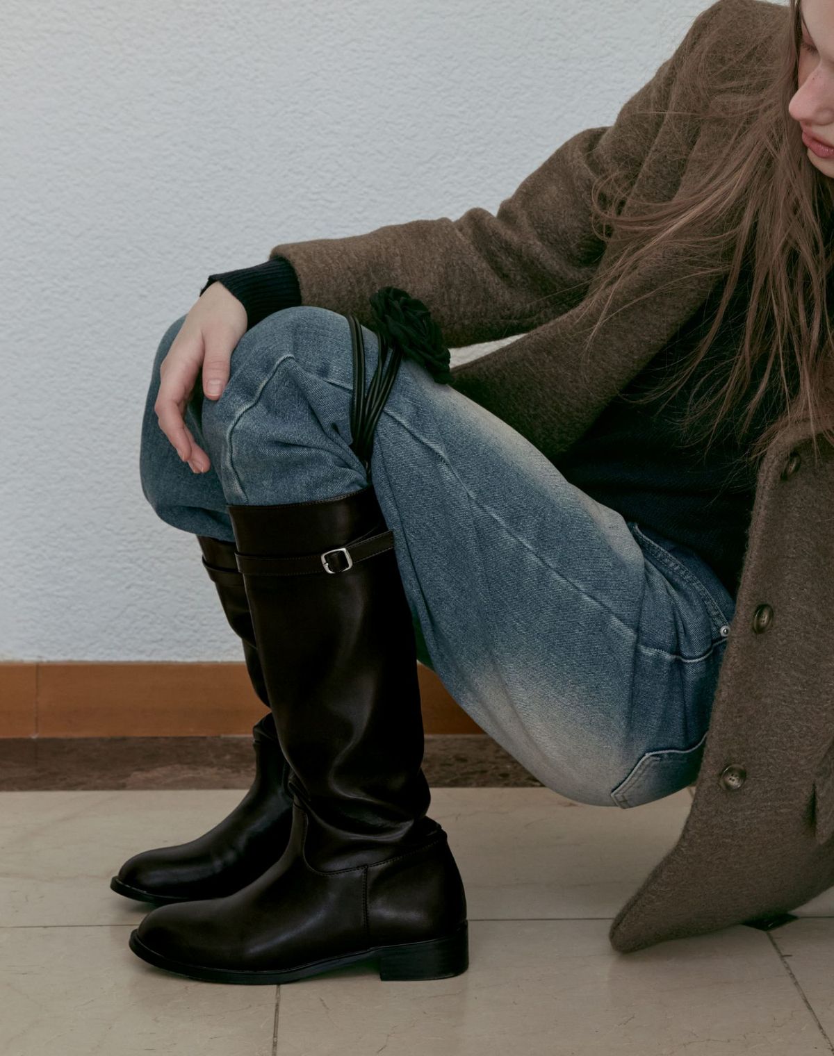 스퍼(SPUR) Cecil belted Minimal Long Boots 롱 부츠 4CM -VA9072 (2color)