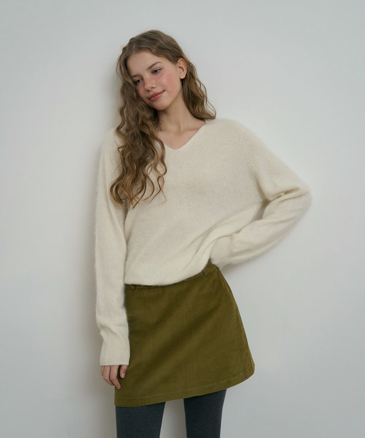 어패럴아카이브(APPAREL ARCHIVE) Pellin corduroy mini skirt - Olive