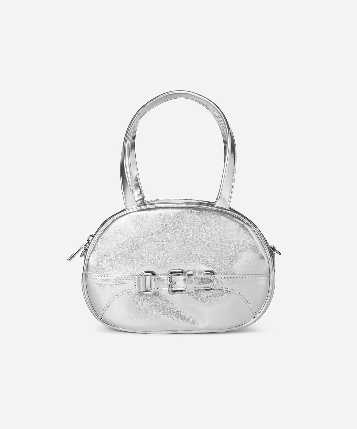 투포식스(TWOFOURSIX) BELTED BOWLING BAG - SILVER 벨티드 볼링백 토트백