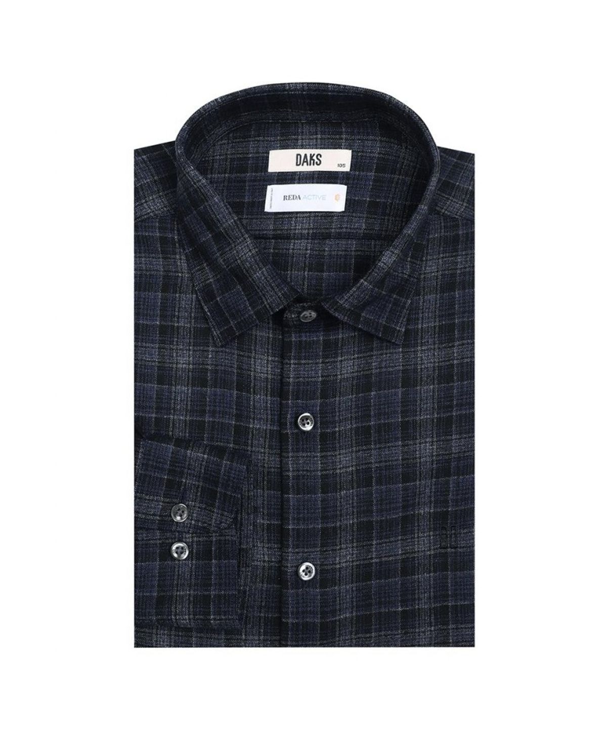 닥스셔츠(DAKS SHIRTS) 이지케어 울100 워셔블 미디움체크 셔츠 레귤러핏_DLW1SHCL173N1
