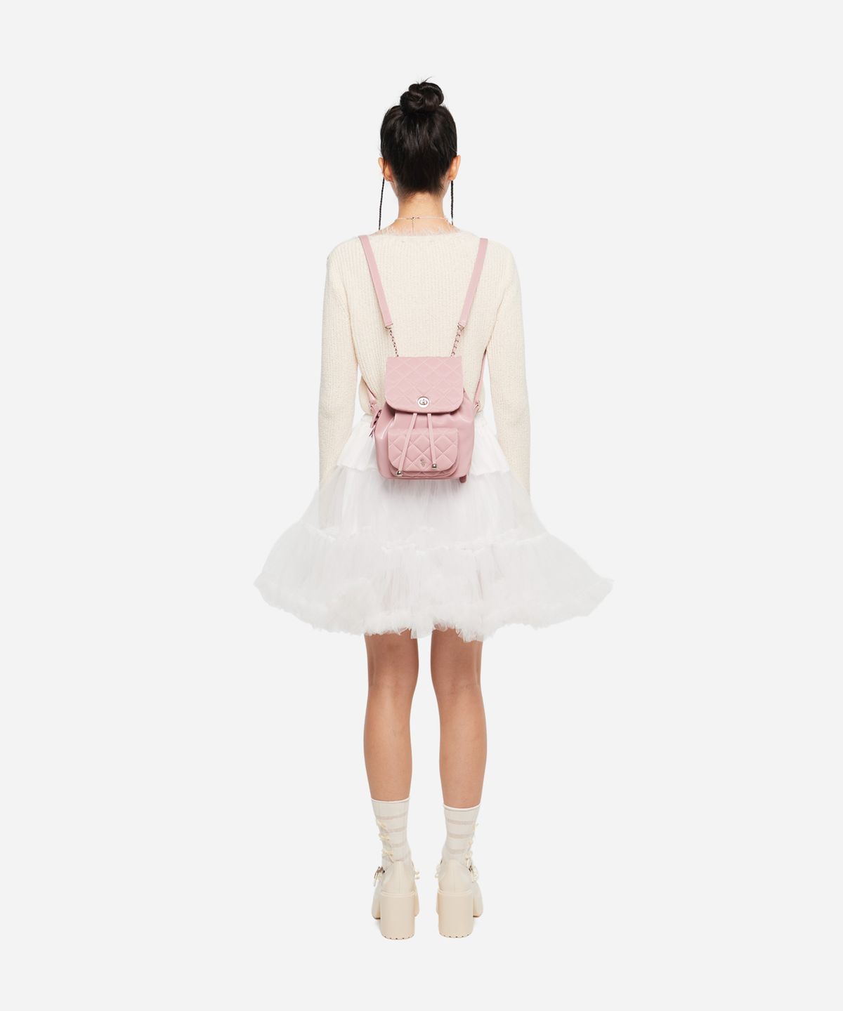 투포식스(TWOFOURSIX) QUILTED CHAIN BACKPACK - PINK 퀼팅 체인 백팩