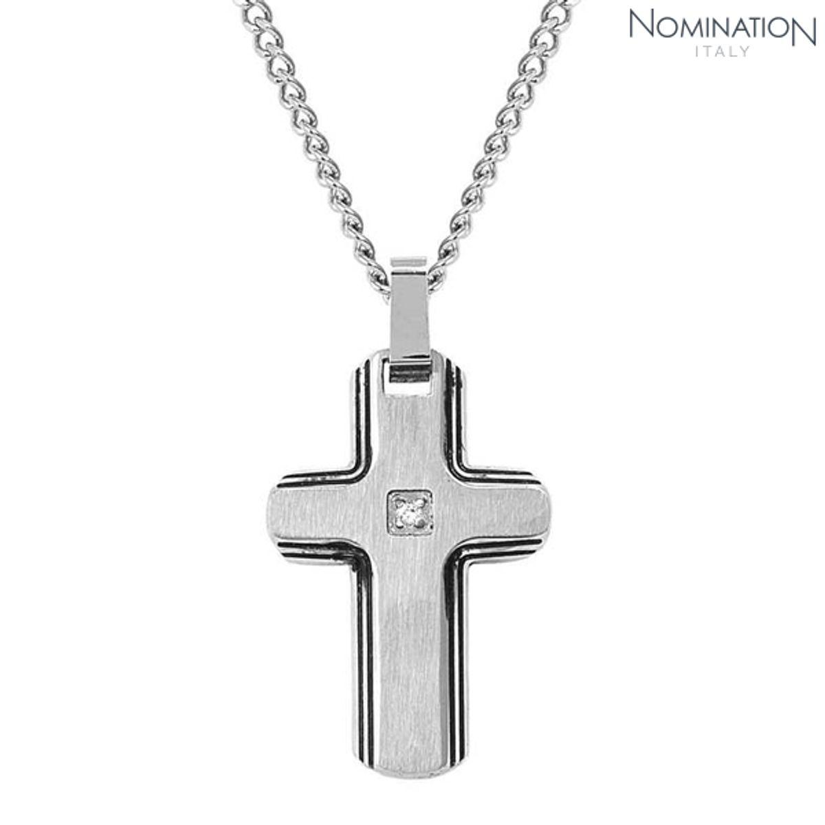 노미네이션(NOMINATION) 목걸이 스트롱 STRONG necklace 다이아몬드 Geometric Ed. 크로스 목걸이 (White) 028343/004