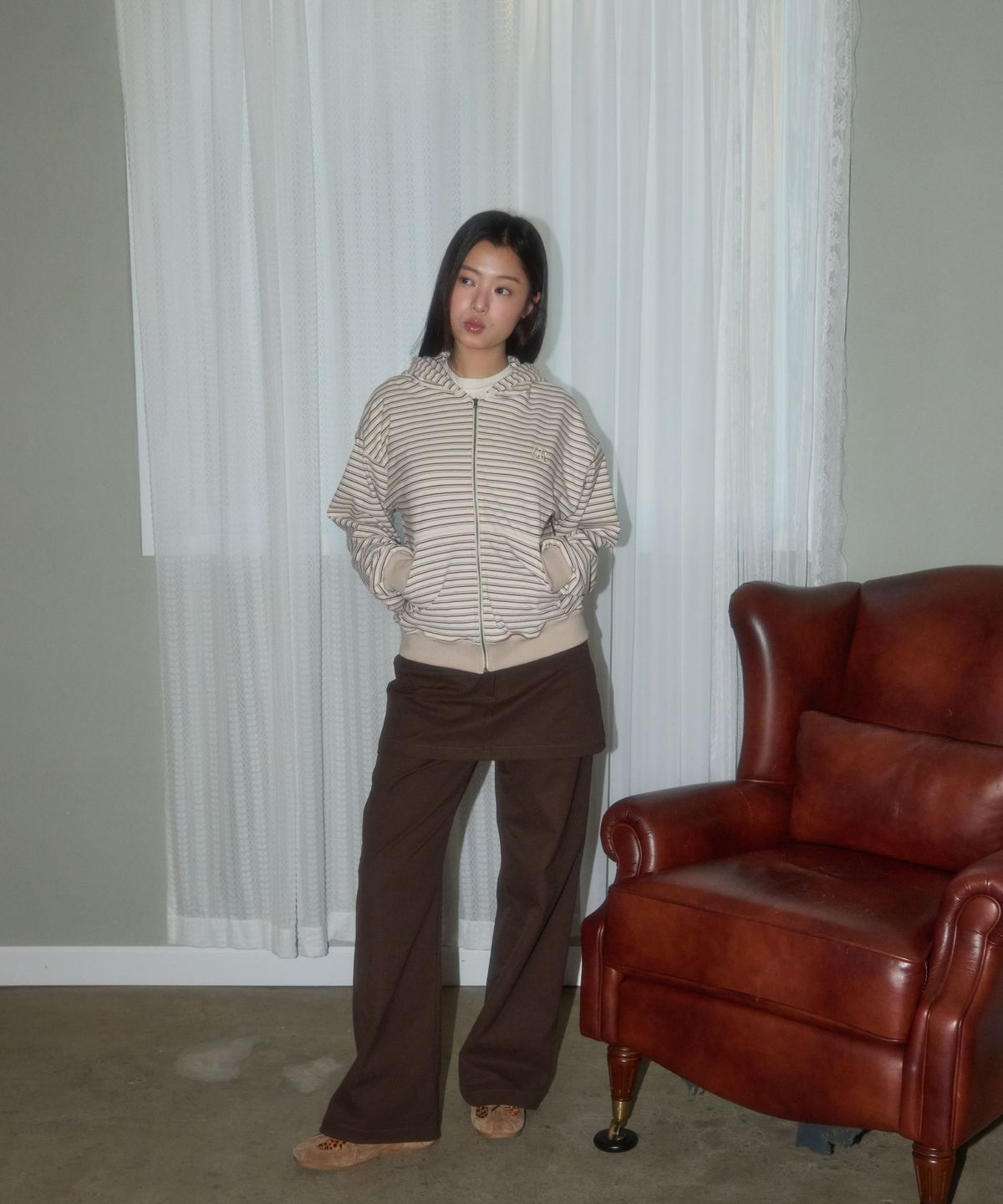 레터리(LETERIE) EMBROIDERED POCKET SKIRT PANTS_2COLOR